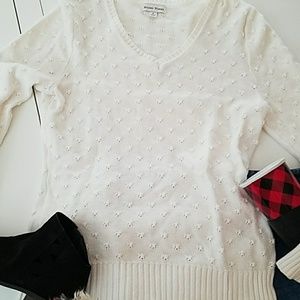 White cotton sweater